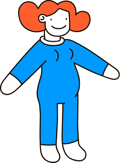 Illustration of a pregnant woman at week 4