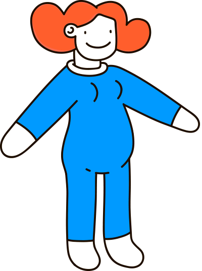 Illustration of a pregnant woman at week 12