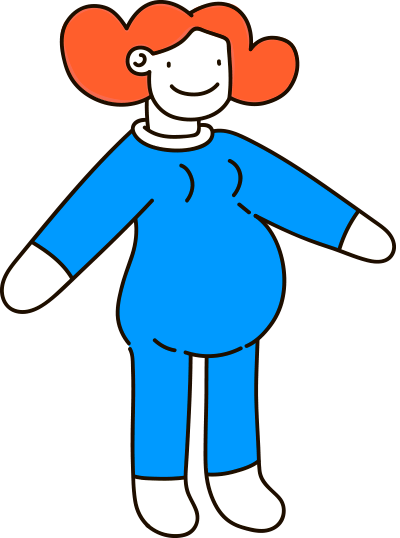 Illustration of a pregnant woman at week 25