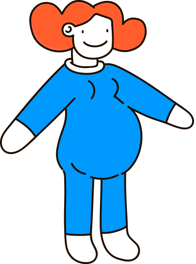 Illustration of a pregnant woman at week 33