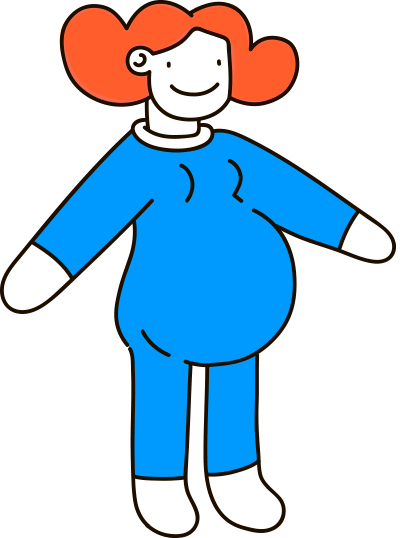 Illustration of a pregnant woman at week 40